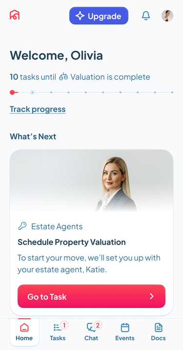 Homemove mobile app welcome screen